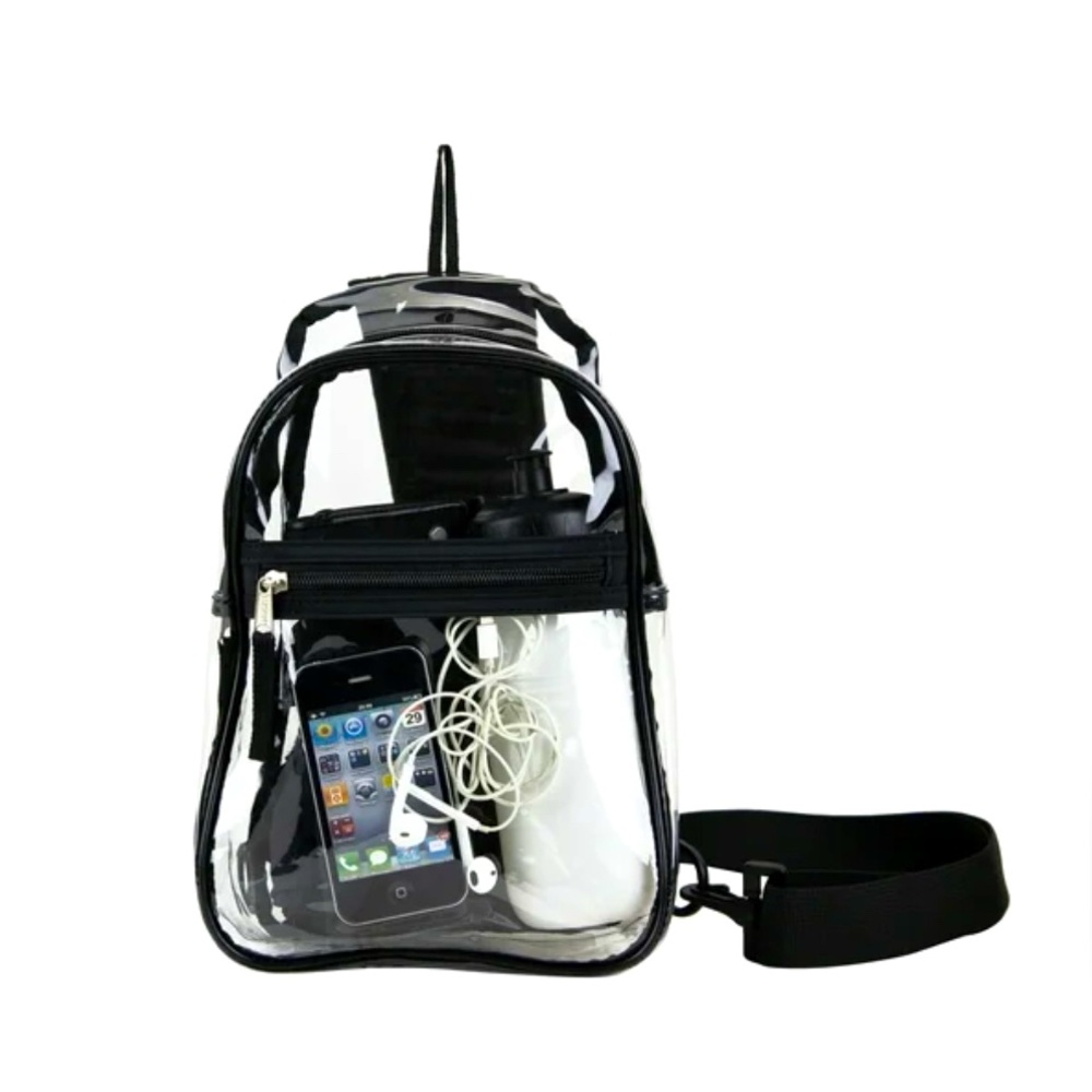 🎒Clear Sling Stadium-Approved Bag with Black Trim by Eastsport
